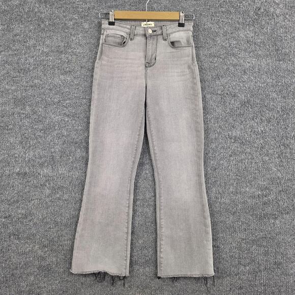 L'AGENCE Denim - L Agence Jeans 24 Kendra High Rise Cropped Flare Grey Denim Casual Chic Work